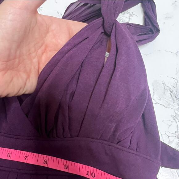 Burberry silk babydoll dress purple Sz 38 - Picture 7 of 8